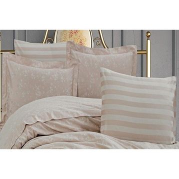 Finezza Rita Bambu Jakar Kumaş Krem ikili Oksford 60x80 cm Yastık Kılıfı