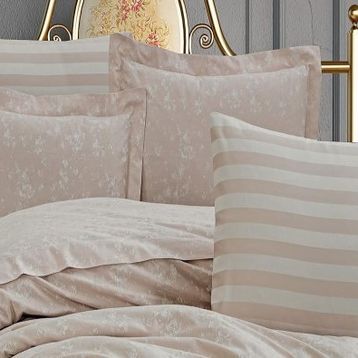 Finezza Rita Bambu Jakar Kumaş Krem ikili Oksford 60x80 cm Yastık Kılıfı