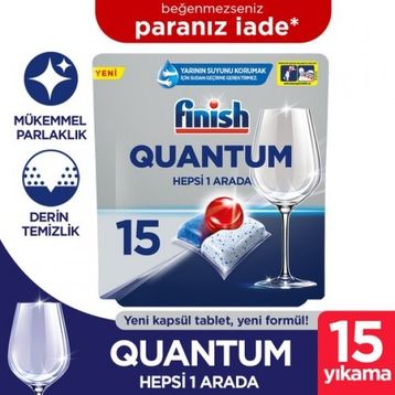 Finish Quantum Hepsi Bir Arada 15 Adet Bulaşık Makinesi Tableti
