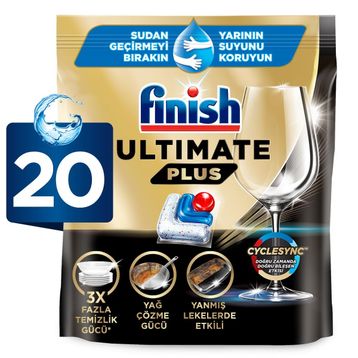 Finish Ultimate Plus Hepsi Bir Arada 20 Adet Bulaşık Makinesi Tableti