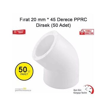Fırat 50 Adet 20 mm 45 Derece Pprc Dirsek