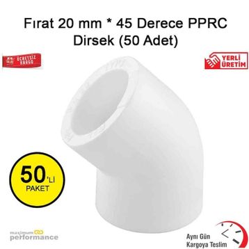 Fırat 50 Adet 20 mm 45 Derece Pprc Dirsek