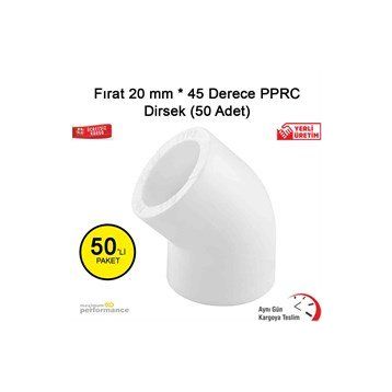 Fırat 50 Adet 20 mm 45 Derece Pprc Dirsek