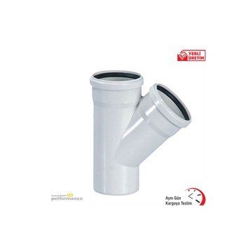 Fırat 75x50 mm 45 Derece Pvc Tek Çatal Boru