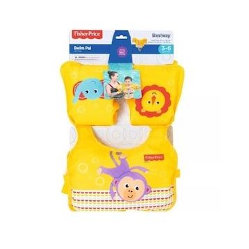 Fisher Price Hayvan Desenli Sarı Can Yeleği ve Kolluk