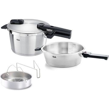 Fissler Vitaquick Premium Buhar Aparatlı 4.5+2.5 lt Düdüklü Tencere Seti