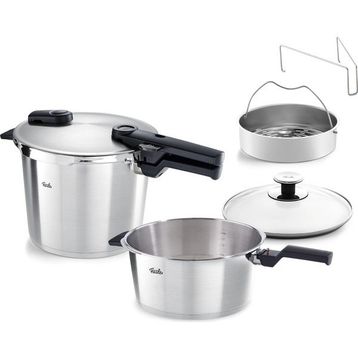 Fissler Vitaquick Premium Buhar Aparatlı 6 lt + 3.5 lt Düdüklü Tencere