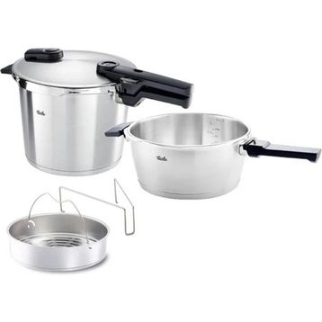 Fissler Vitaquick Premium Buhar Aparatlı 8+4 lt Düdüklü Tencere Seti