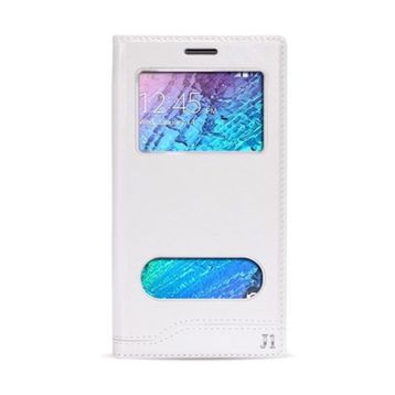 Fitcase Dolce Galaxy J1 Gizli Mıknatıslı Pencereli Beyaz Kılıf