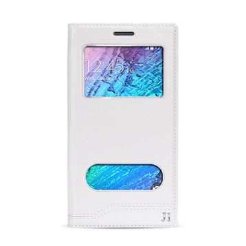 Fitcase Dolce Galaxy J1 Gizli Mıknatıslı Pencereli Beyaz Kılıf