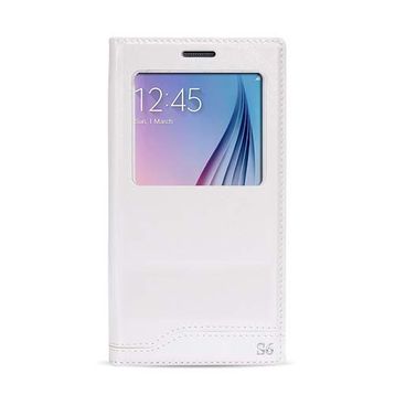 Fitcase Dolce S6 G920 Gizli Mıknatıslı Pencereli Beyaz Kılıf