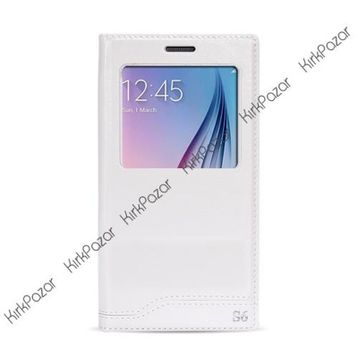 Fitcase Dolce S6 G920 Gizli Mıknatıslı Pencereli Beyaz Kılıf