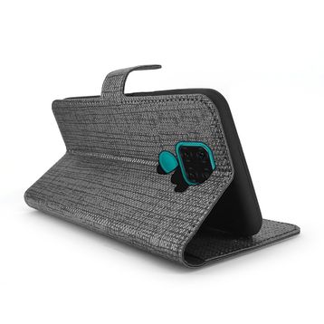 Fitcase Fabric Kapaklı Cüzdanlı Huawei Mate 30 Lite Kılıf