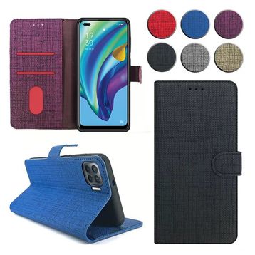 Fitcase Fabric Kapaklı Cüzdanlı Oppo Reno4 Lite Kılıf