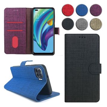 Fitcase Fabric Kapaklı Cüzdanlı Oppo Reno4 Lite Kılıf