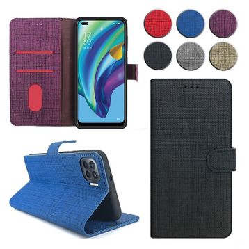 Fitcase Fabric Kapaklı Cüzdanlı Oppo Reno4 Lite Kılıf