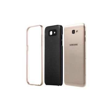 FitCase Galaxy J5 Prime 2in1 Carbon Desen Gold Arka Kapak