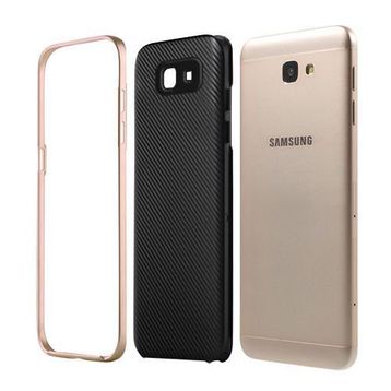 FitCase Galaxy J5 Prime 2in1 Carbon Desen Gold Arka Kapak