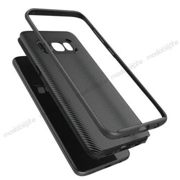 FitCase Galaxy S8 Carbon Desen Siyah Arka Kapak