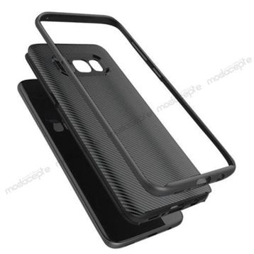 FitCase Galaxy S8 Carbon Desen Siyah Arka Kapak