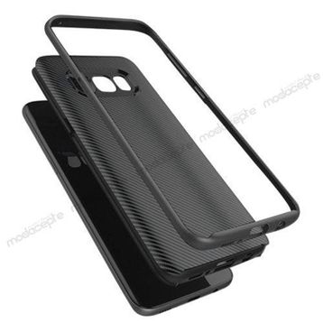 FitCase Galaxy S8 Carbon Desen Siyah Arka Kapak