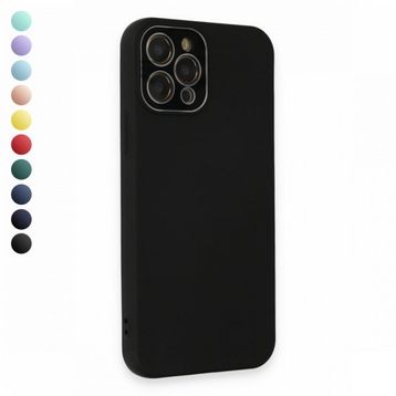 Fitcase iPhone 12 Pro Glass Kamera Korumalı Lansman Silikon Kapak