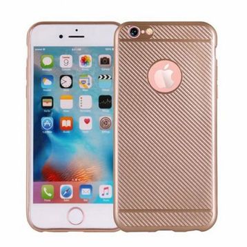 Fitcase iPhone 6-6s Plus Carbon Desen Gold Arka Kapak Kılıf