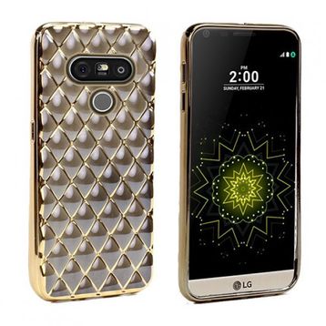 Fitcase Laser Lg G5 H850 Gold Siyah Baklava Desenli