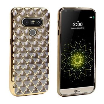 Fitcase Laser Lg G5 H850 Gold Siyah Baklava Desenli