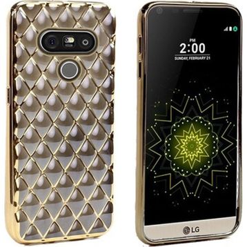 Fitcase Laser Lg G5 H850 Gold Siyah Baklava Desenli