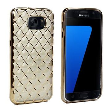 Fitcase Laser Samsung S7 G930 Gold Baklava Desenli
