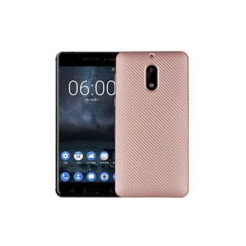 FitCase Nokia 6 Carbon Desen Gold Arka Kapak
