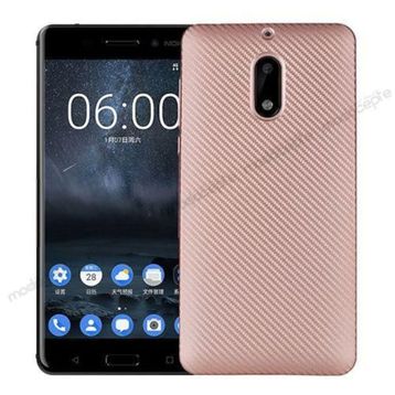 FitCase Nokia 6 Carbon Desen Rose Gold Arka Kapak