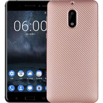 FitCase Nokia 6 Carbon Desen Rose Gold Arka Kapak