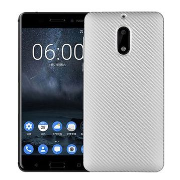 FitCase Nokia 6 Carbon Desen Silver Arka Kapak