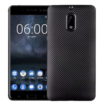 FitCase Nokia 6 Carbon Desen Siyah Arka Kapak