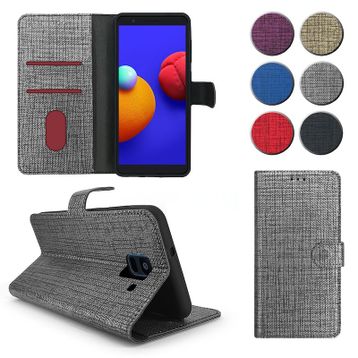 Fitcase Samsung Galaxy A6 A600 Kılıf Fabric Kapaklı Cüzdanlı