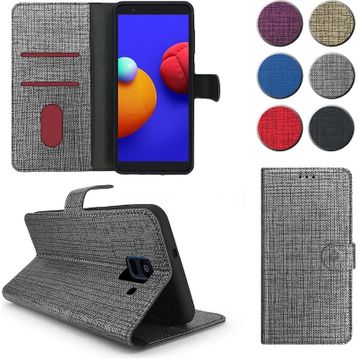 Fitcase Samsung Galaxy A6 A600 Kılıf Fabric Kapaklı Cüzdanlı