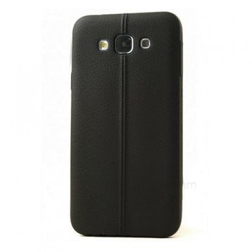 Fitcase Samsung Galaxy E7 E700 Ultra İnce Dikişli TPU Siyah Arka Kapak