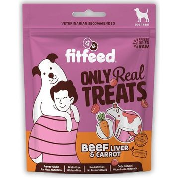 Fitfeed Freeze-Dried Çiğ Dana Ciğer ve Havuç 40 gr Köpek Ödülü