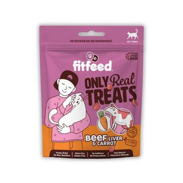 Fitfeed Freeze-Dried Çiğ Dana Ciğer ve Havuç 40 GRKedi Ödülü