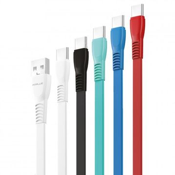 FitPlus Flat FS-403 2.4A 1 mt Type-C Data/Şarj Kablosu