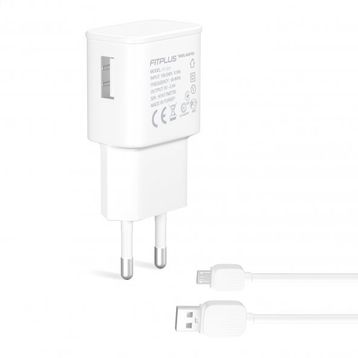FitPlus FT-201M Bianca 2.4A Seyahat Şarj Aleti Micro Usb Kablo Set