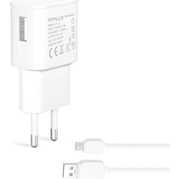 FitPlus FT-201M Bianca 2.4A Seyahat Şarj Aleti Micro Usb Kablo Set