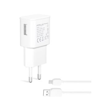 FitPlus FT-201M Bianca 2.4A Seyahat Şarj Aleti Micro Usb Kablo Set