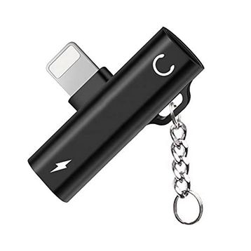 FitPlus FT-AC34 Siyah Lightning Şarj + Kulaklık Çoğaltıcı Mini Askılı Adaptör