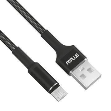 FitPlus Round RS-101 3A 1 mt Örgü - Siyah Micro Usb Data/Şarj Kablosu