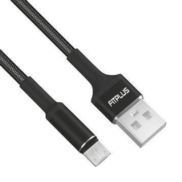 FitPlus Round RS-101 3A 1 mt Örgü - Siyah Micro Usb Data/Şarj Kablosu
