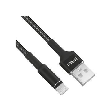 FitPlus Round RS-101 3A 1 mt Örgü - Siyah Micro Usb Data/Şarj Kablosu