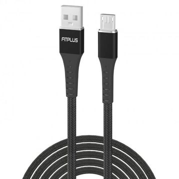 FitPlus Strong ST-111 3A 1 mt Örgü - Siyah Micro USB Data/Şarj Kablosu